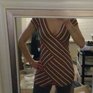 Bailey 44 Striped Tiered Asymmetrical Top